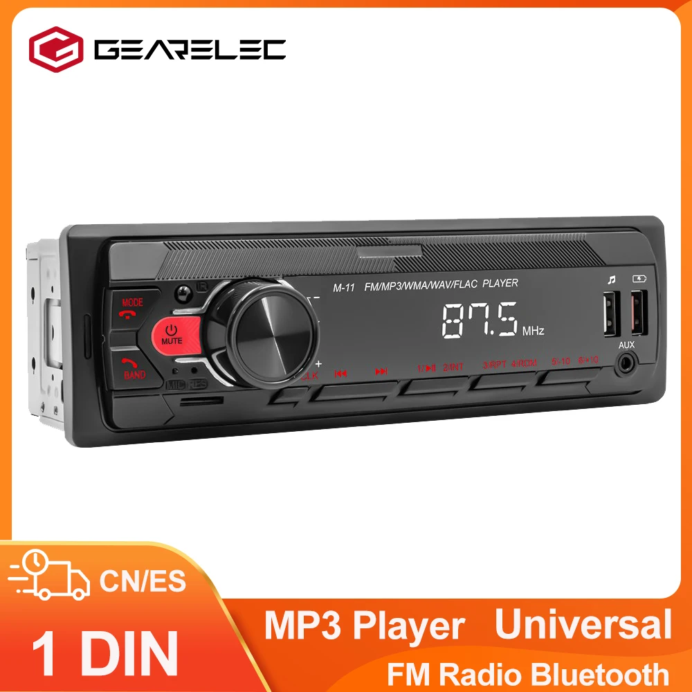 1 DIN Автомобильный Радио Стерео Плеер Цифровой Bluetooth MP3-плеер FM Аудио Стерео Музыка USB/SD С Встроенным В приборную панель AUX Входом 12V MP3-плеер