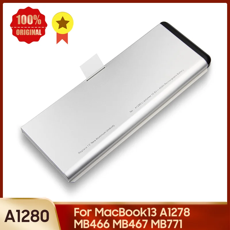 100% Оригинальный Аккумулятор A1280 Для MacBook13 A1278 MB466 MB467 MB771 Сменный Аккумулятор 45Wh + инструменты