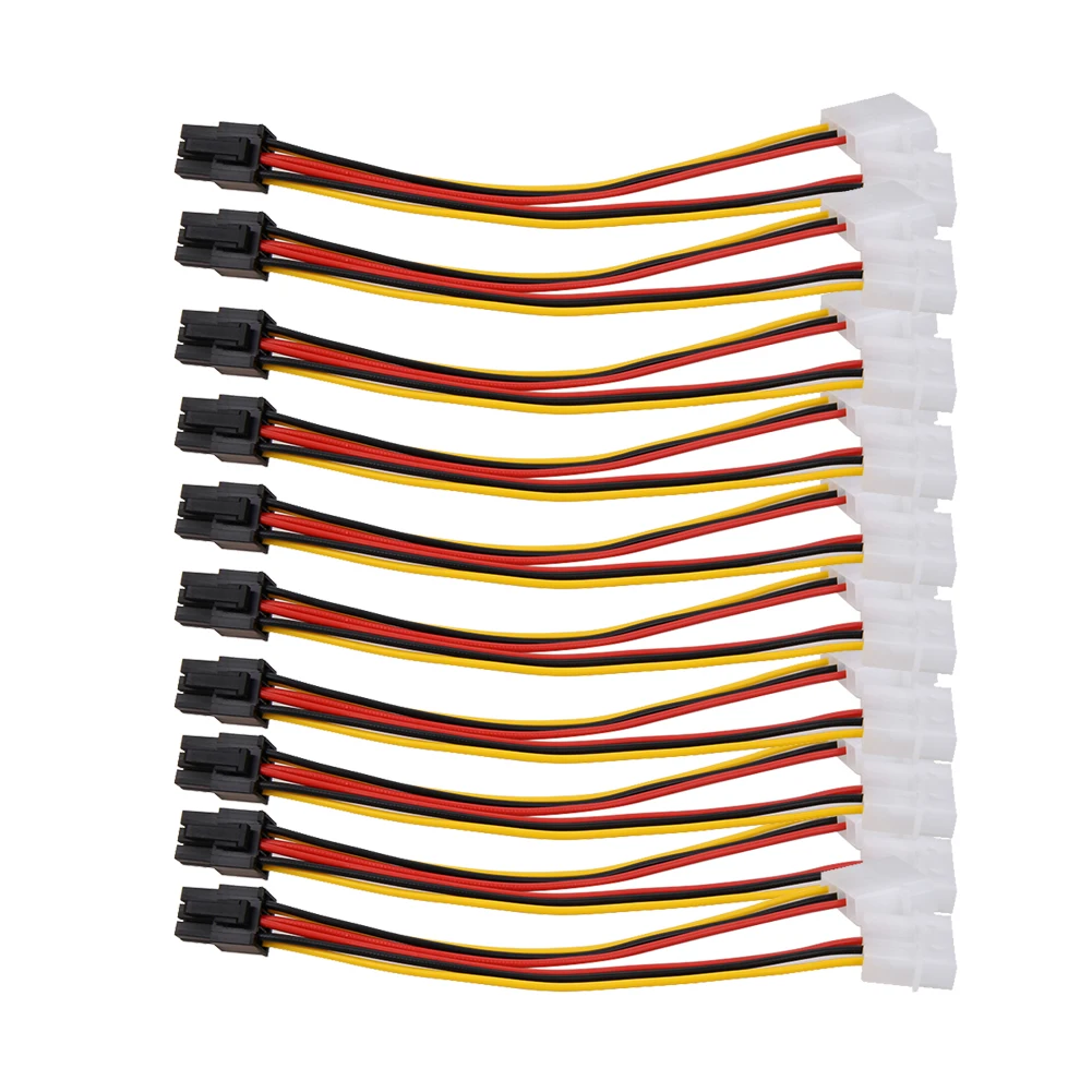 10шт Molex 4 Pin к PCI-E PCI Express 6 Pin Преобразователь Питания Кабель-адаптер Разъем Питания Высокое Качество Продвижение Новый