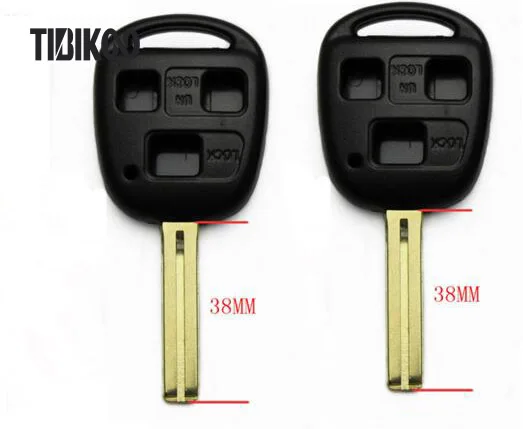 10ШТ Пустой Чехол Для ключей автомобиля Toyota Remote Key Shell 3 Кнопки TOY48 38 мм С Коротким Лезвием