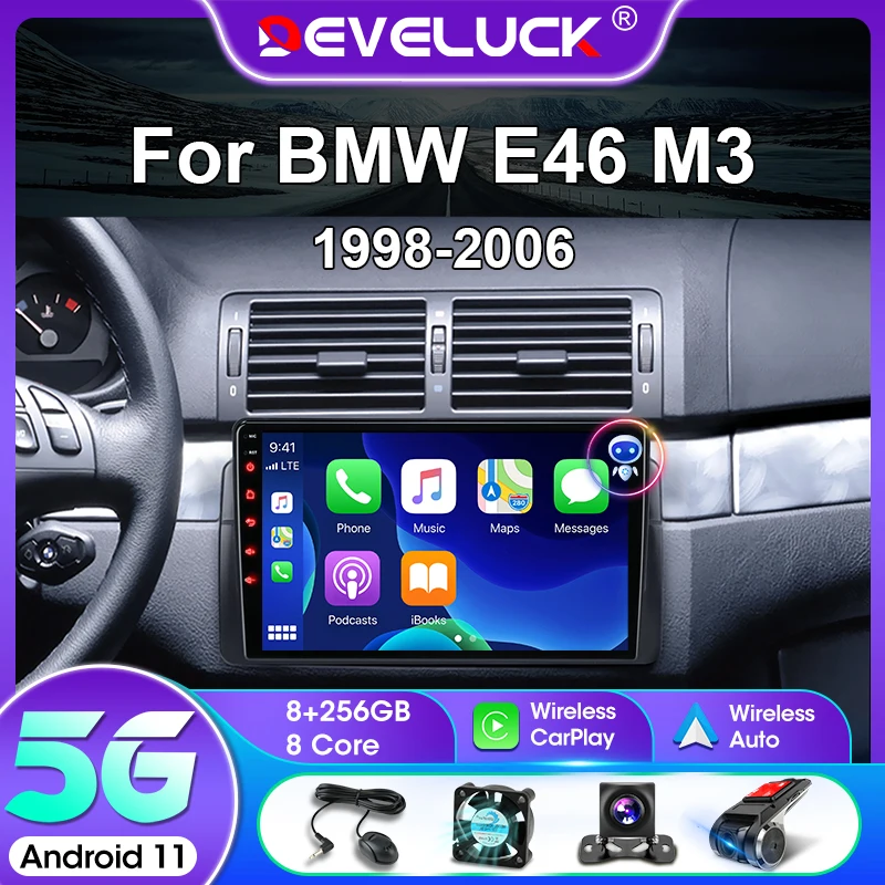 2 Din Android 11,0 Авто Радио Для BMW E46 M3 1998-2006 Мультимедийный Видеоплеер 4G GPS Навигация Carplay DVD RDS Головное устройство