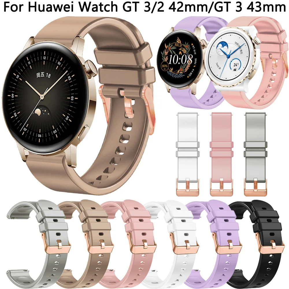 20 мм Сменный Ремешок Для Huawei Watch GT 3 GT3 Pro 43 мм Силиконовые Ремешки Для Часов Huawei Watch GT 2 GT2 Pro 42 мм Ремешок На Запястье Браслет