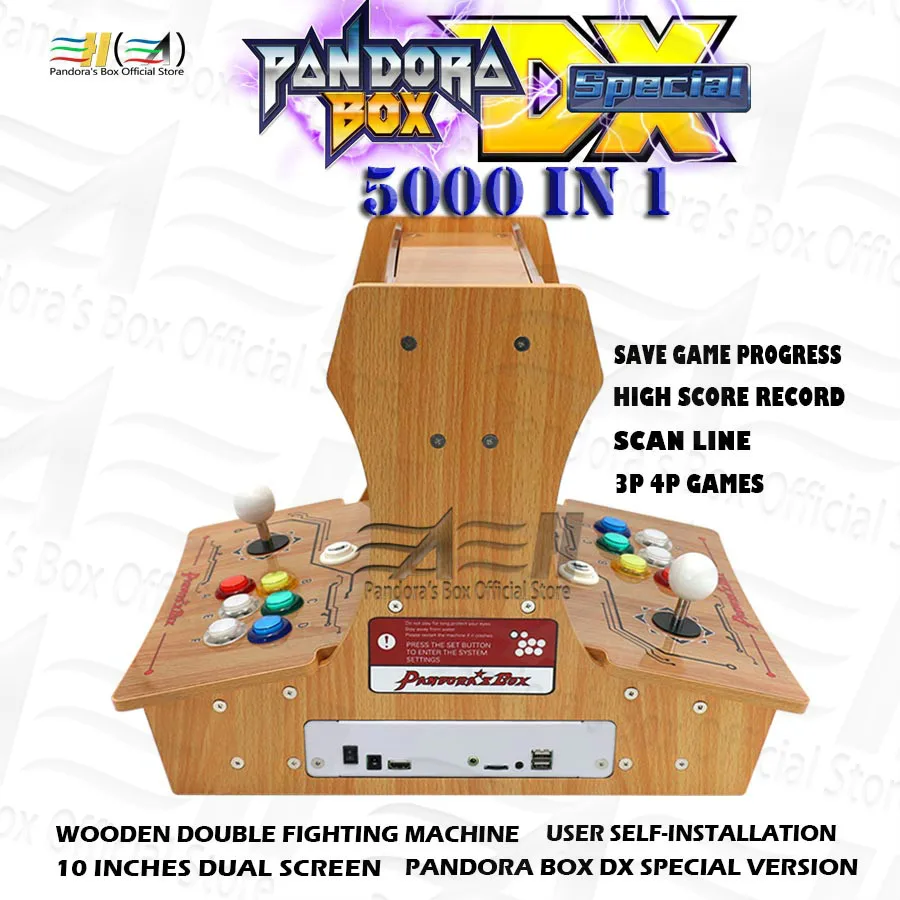 2021 Pandora Box DX Special 5000 в 1 барная стойка деревянная мини-аркада DIY Пользовательская самостоятельная установка может сохранить игру 3d tekken Mortal Kombat
