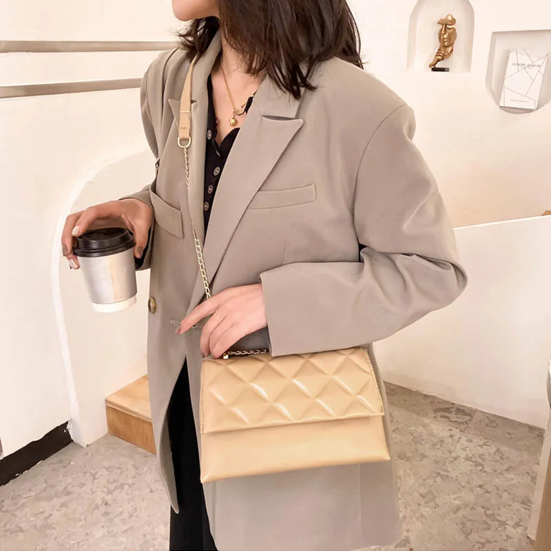 2022 Новая Модная Сумка через плечо с цепочкой, Женская Дизайнерская сумка, Высококачественные Сумки-Мессенджеры из Искусственной Кожи для Покупок