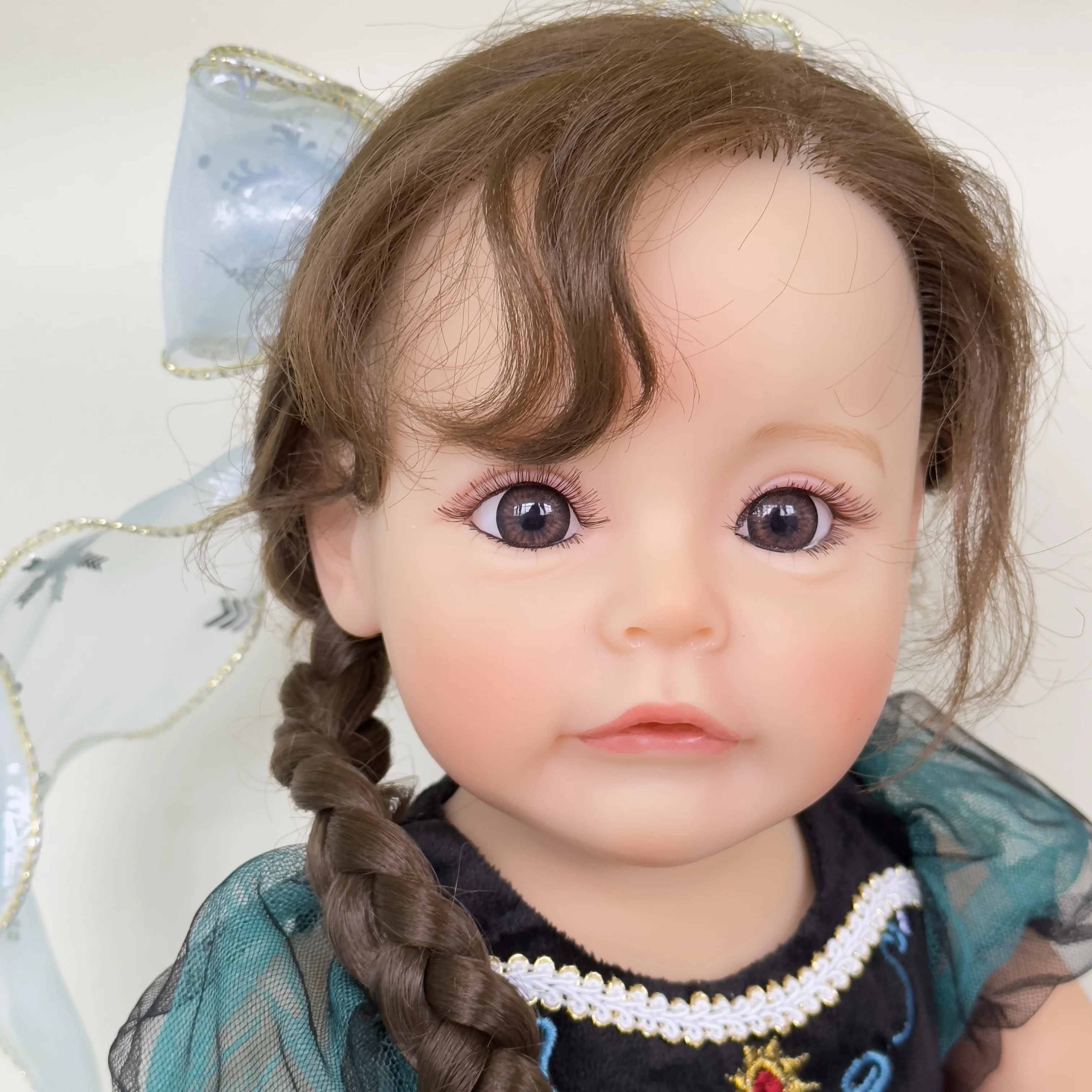 22-дюймовая силиконовая виниловая кукла Reborn для маленьких девочек Сью-Сью с укоренившимися волосами, высококачественный подарок для детей