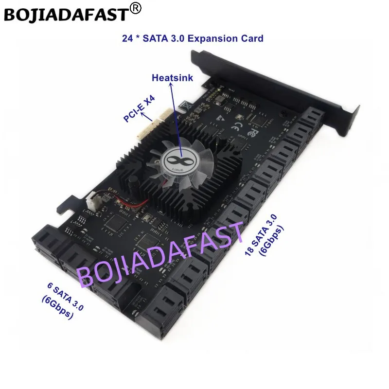24 Порта SATA 3,0 6 Гбит/с Разъем для подключения к PCI Express PCI-E 4X Плата расширения Riser Card Для жесткого диска HDD