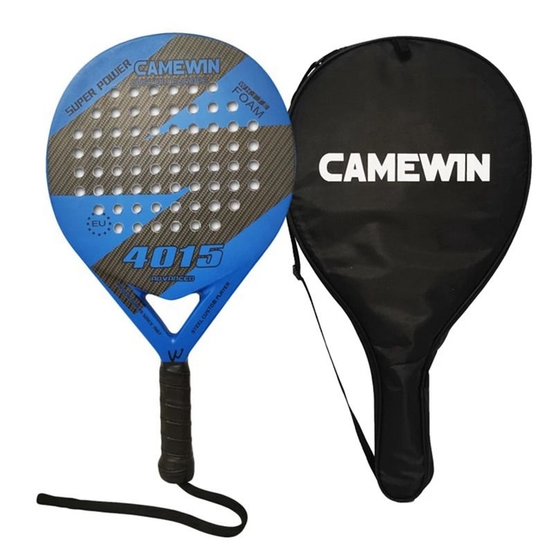 2X Падель-ракетка Camewin для пляжного тенниса из углеродного волокна и EVA с гладкой поверхностью Power Lite, синяя