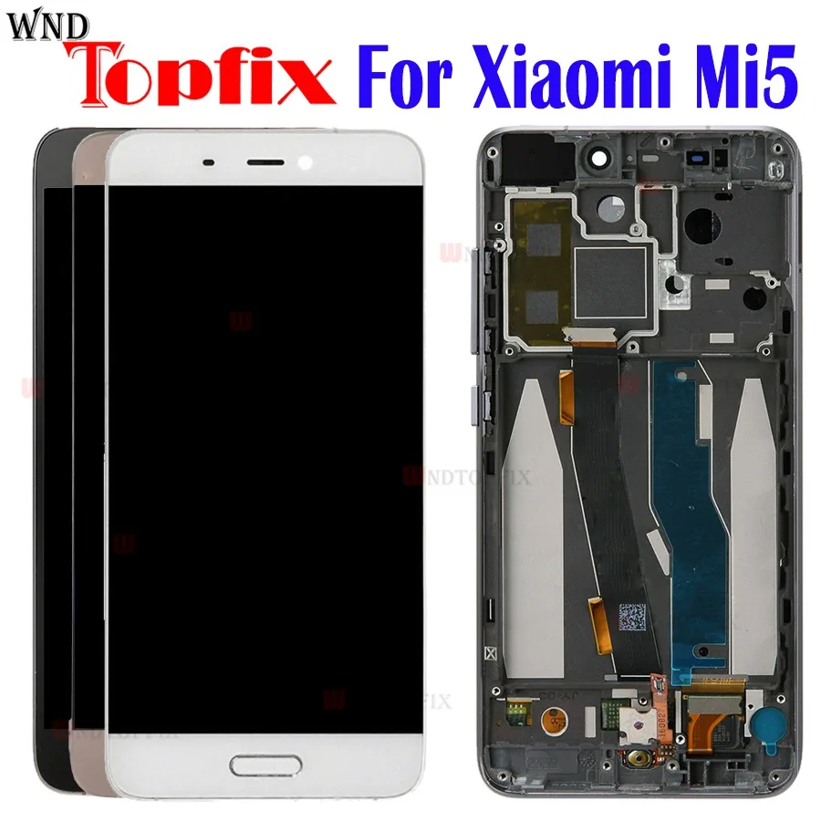 5,15 дюйма Для Xiaomi Mi 5 ЖК-дисплей с сенсорным экраном, Дигитайзер В сборе, Запасная часть + рамка для Xiaomi Mi5 ЖК-дисплей