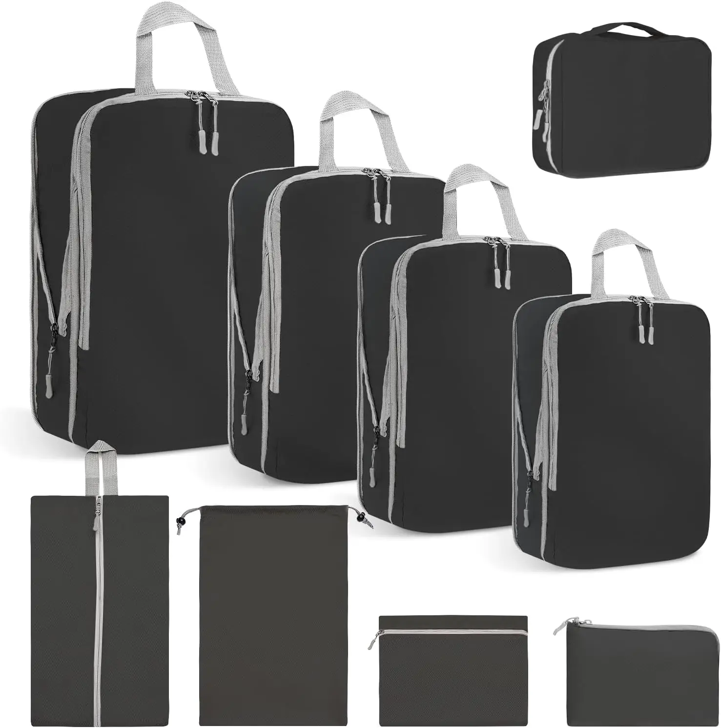 9 Шт. Сжимаемые Упаковочные кубики для путешествий, Складная водонепроницаемая сумка для хранения, чемодан, нейлоновый портативный С сумочкой, органайзер для багажа