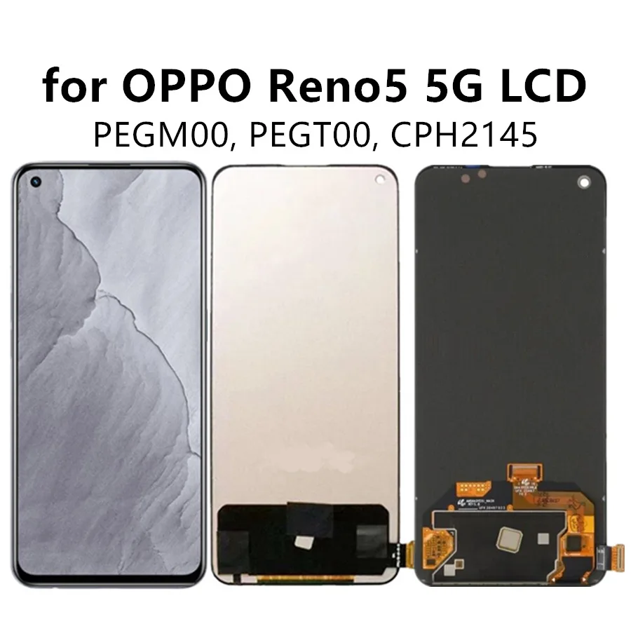 AMOLED/TFT 6,43 дюймов для OPPO Reno5 5G ЖК-экран сенсорный цифровой преобразователь в сборе замена Reno 5 PEGM00 LCD