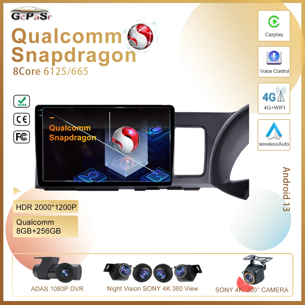 Android Qualcomm Snapdragon для Toyota Wish XE10 2003 - 2009 Беспроводной Carplay Автомобильный FM-радио Стерео WIFI GPS Навигация Мультимедиа
