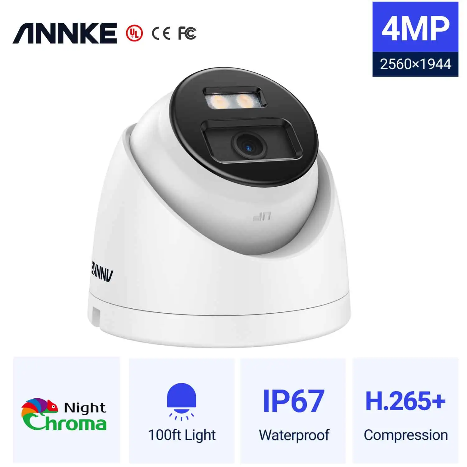 Annke NC400 4-мегапиксельная Полноцветная камера HD 2,8 мм Объектив ONVIF POE IP Security Protection Camera Видеонаблюдение CCTV Outdoor IP67