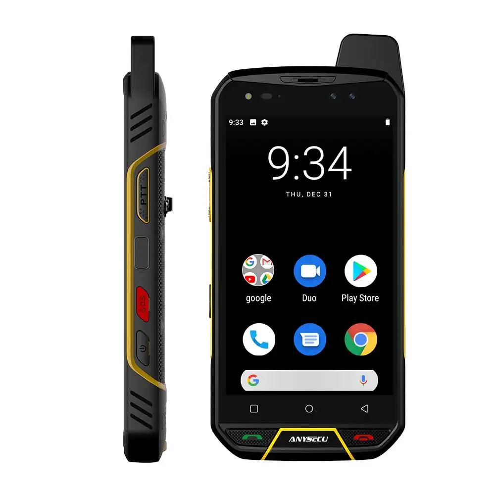 ANYSECU LTE 4G Сетевое радио B9000 PLUS Android 8,0 NFC IP68 Мобильный телефон UHF DMR Цифровое радио 2 Вт Работает с Zello Real-PTT
