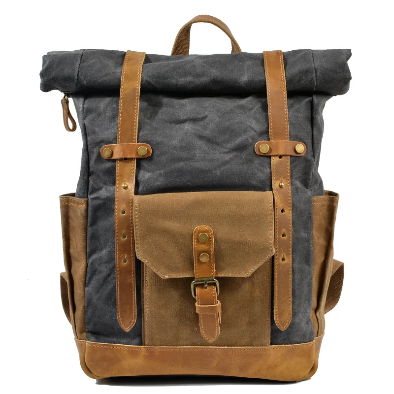 Chikage Винтажный водонепроницаемый холщовый рюкзак для путешествий, компьютерная школьная сумка, большая вместимость, женский рюкзак для улицы, изысканная мужская сумка