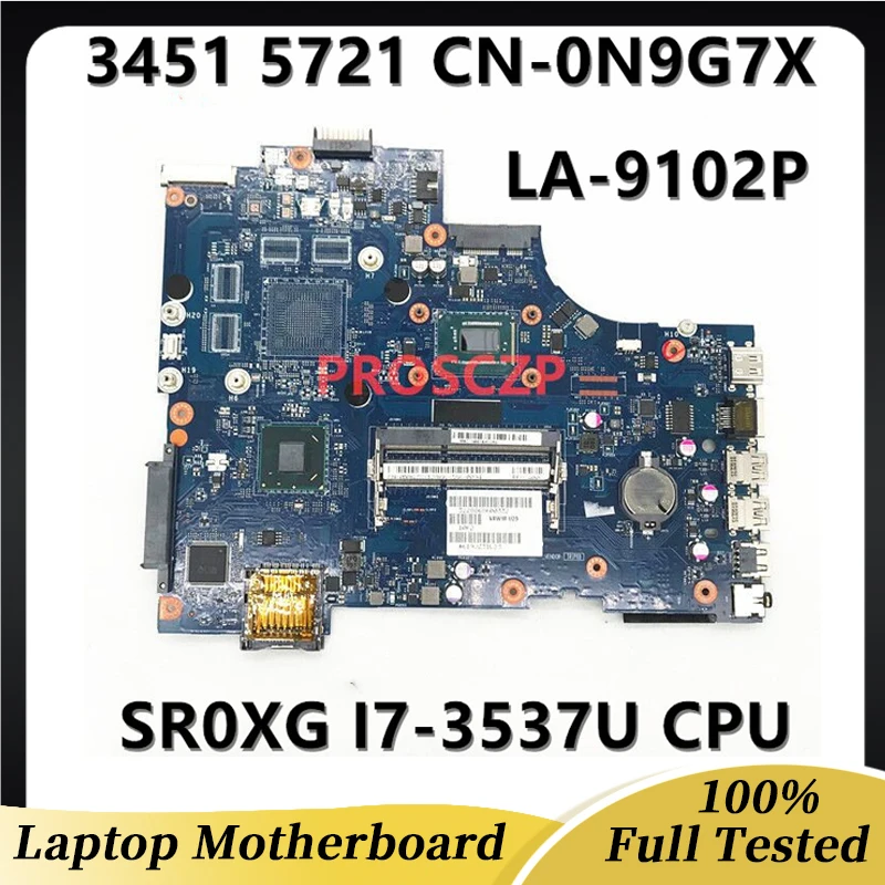 CN-0N9G7X 0N9G7X N9G7X Материнская плата Для DELL 3451 5721 Материнская плата ноутбука VAW11 LA-9102P с процессором SR0XG I7-3537U HM76 100% Полностью протестирована