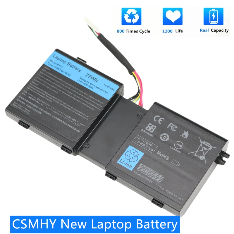 CSMHY Новый Аккумулятор Для Ноутбука 2F8K3 Для DELL 17 18 18x M17X R5 M18X R3 02F8K3 14,8 В