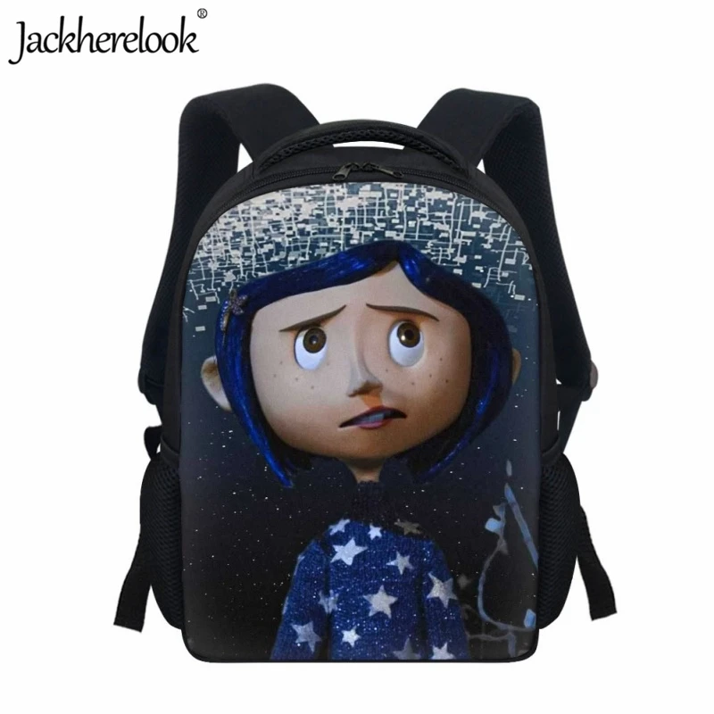 Jackherelook, Мультяшная Коралина, школьная сумка для учащихся детского сада, Новый рюкзак для путешествий Для мальчиков и девочек, Детские практичные сумки для книг
