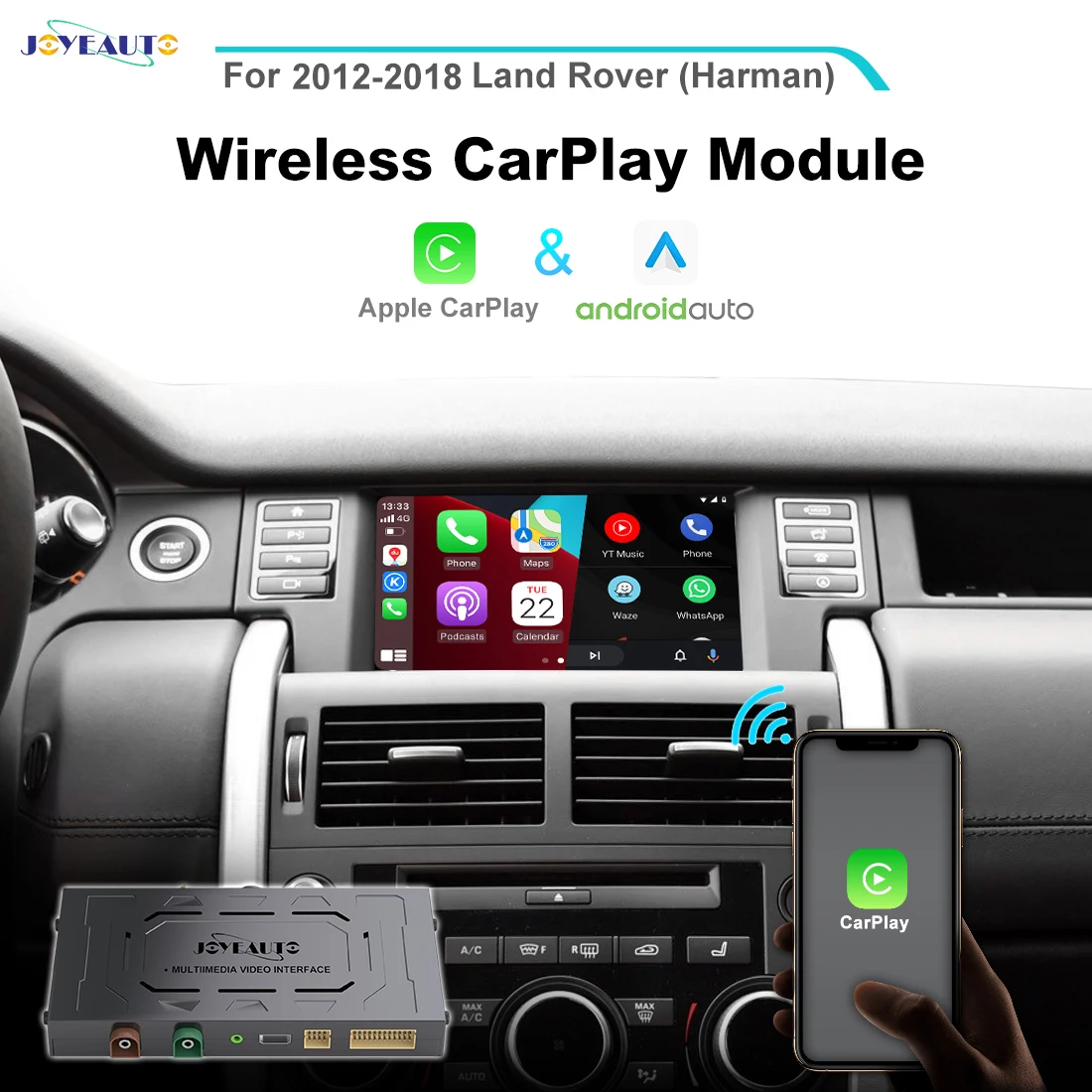 Joyeauto Беспроводной Apple CarPlay для Land Rover Discovery Sport & Discovery 5 Jaguar F-Pace Android Автоматическое зеркало Wifi iOS15 Car Play