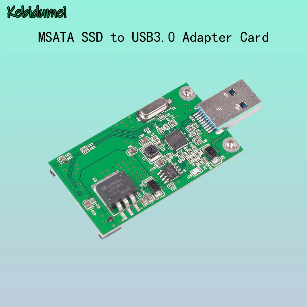 Kebidumei Внешний SSD PCBA Карта-адаптер Mini USB 3,0 для PCIE mSATA Conveter Высокоскоростной MSATA SSD для USB3.0 Карта-адаптер