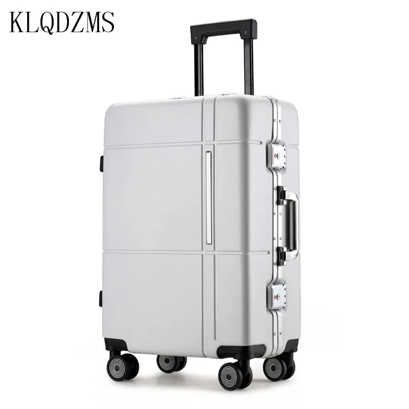 KLQDZMS Новый чехол-тележка с алюминиевой рамой, мужской 20-дюймовый чехол-интернат, женский студенческий 24-дюймовый высококачественный чемодан для деловой поездки