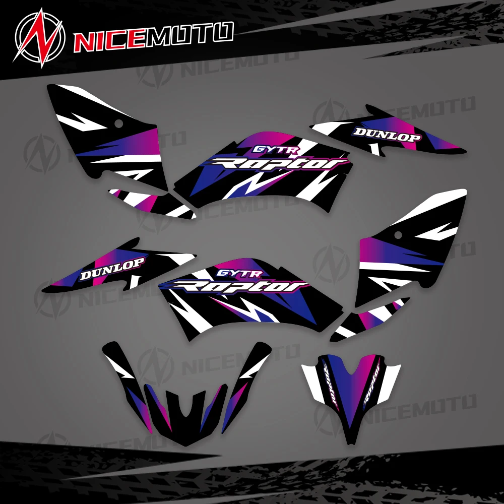 NICEMOTO Комплект фоновых графических наклеек для Yamaha Raptor 125 250 ATV 2008 2009 2010 2011 2012 2013