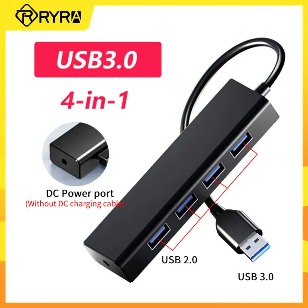 RYRA USB Концентратор 4 В 1 Мультиразветвитель Адаптер USB 2,0 3,0 4-Портовый Адаптер OTG Для ПК Lenovo HUAWEI Xiaomi Macbook Аксессуары
