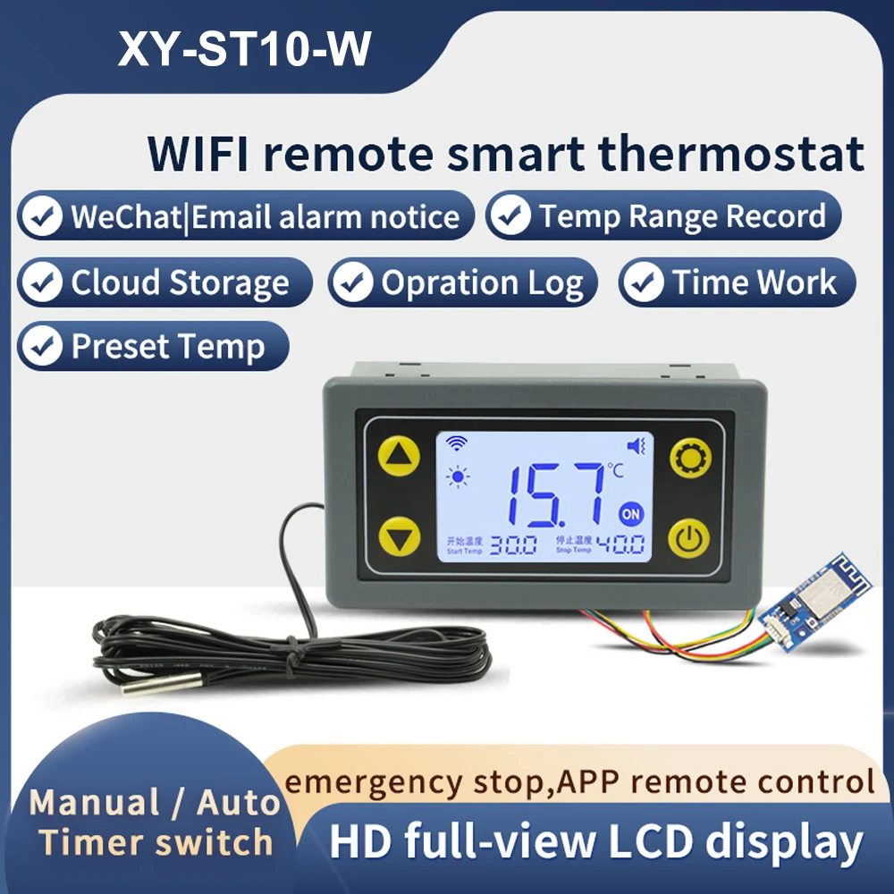 ST10W 10A Дистанционный WIFI Термостат, Модуль управления температурой DC6-30V, Холодильное Отопление, приложение для измерения рабочей температуры