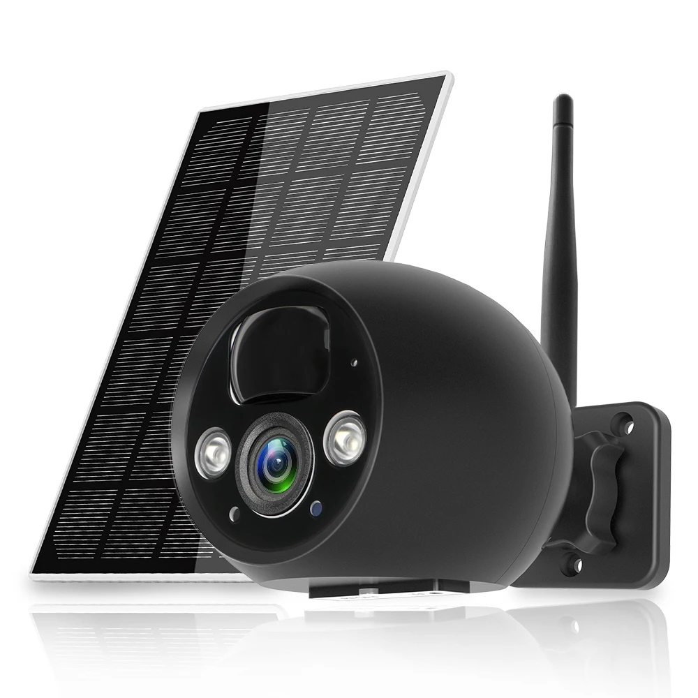 WESECUU WiFi Беспроводная камера на солнечной энергии Слот для SD-карты IP-камера видеонаблюдения Наружная камера безопасности на солнечной батарее