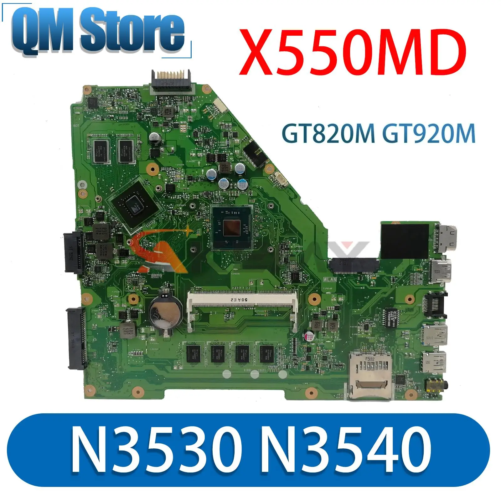 X550MD Материнская плата Для ноутбука ASUS X550MJ X552M X550M X552MD X552MJ Материнская плата ноутбука 4 ГБ/0G оперативной памяти N3530/N3540 GT820M GT920M
