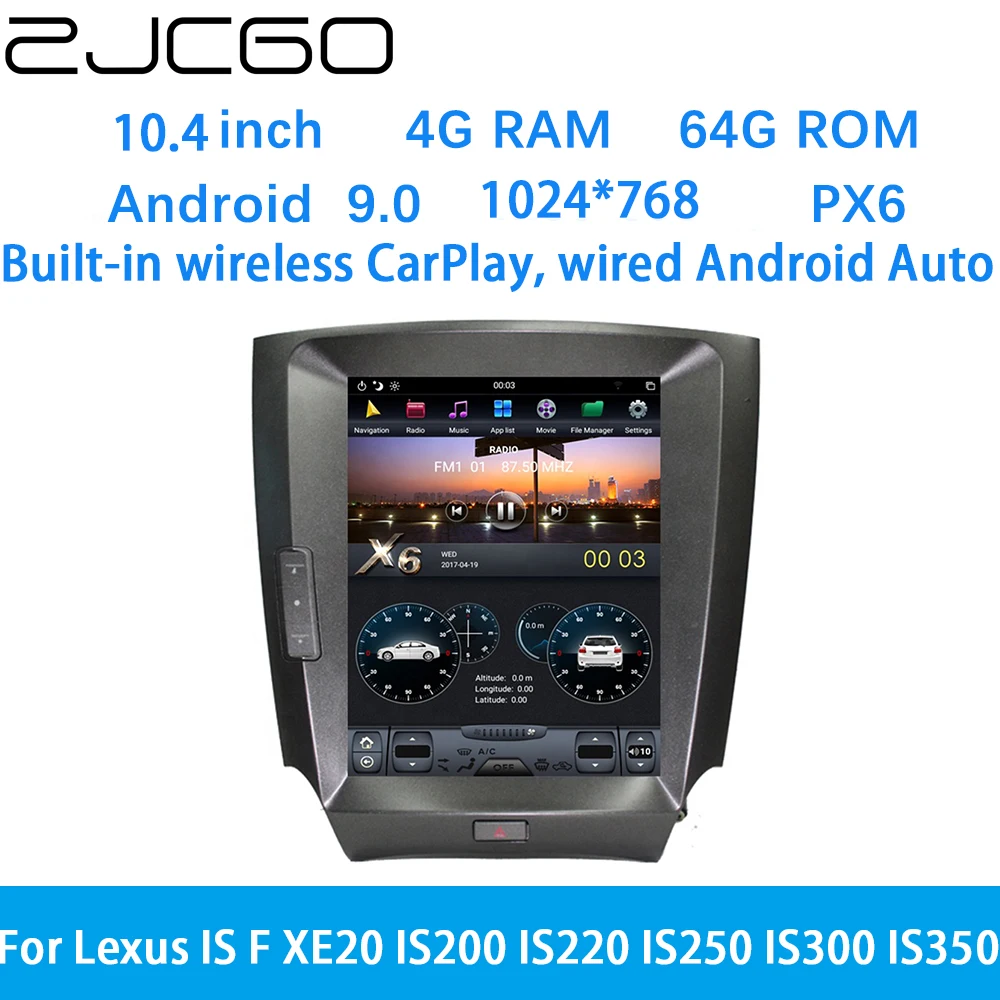 ZJCGO Автомобильный Мультимедийный Плеер Стерео GPS Радио Навигация Android Экранная Система для Lexus IS F XE20 IS200 IS220 IS250 IS300 IS350