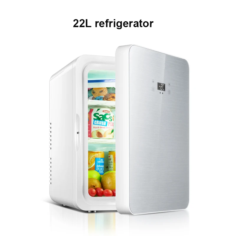 Автомобильный холодильник Объемом 22 л С подогревом и Охлаждением Холодильник Двойного назначения Для Хранения продуктов Питания Фруктов Большой емкости Домашнее Охлаждение