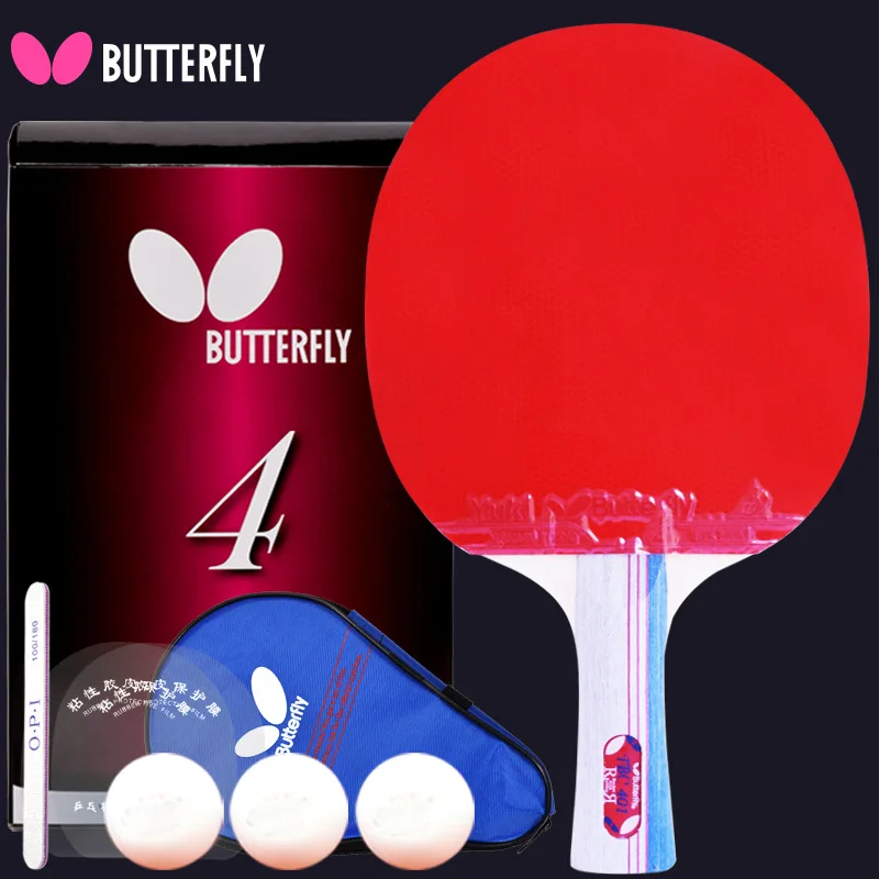 Аутентичная ракетка для настольного тенниса Butterfly 4 серии Butterfly King Профессиональный набор ракеток с нижней пластиной из чистого дерева