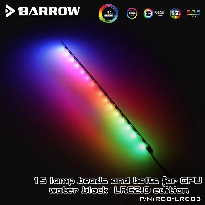 Барроу водяное охлаждение LRC2.0 5v 3pin многоцветная светодиодная лента (Специально для графического блока) Aurora 15 ламповых шариков RGB-LRC03