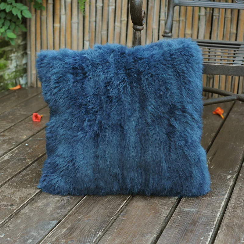 Бесплатная доставка CX-D-79C 50x50 см модный чехол для диванной подушки из натурального кроличьего меха