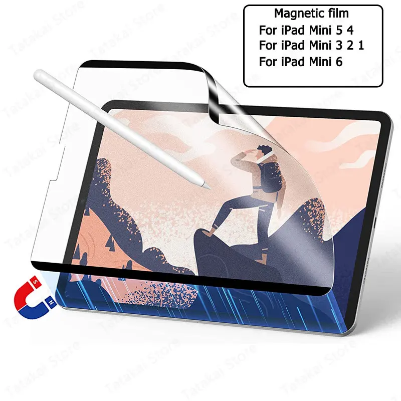 Бумажная пленка для iPad Mini 6 Защитная пленка для экрана Mini 6-го поколения с магнитным разрезом для iPad Mini 5 4 3 2 1