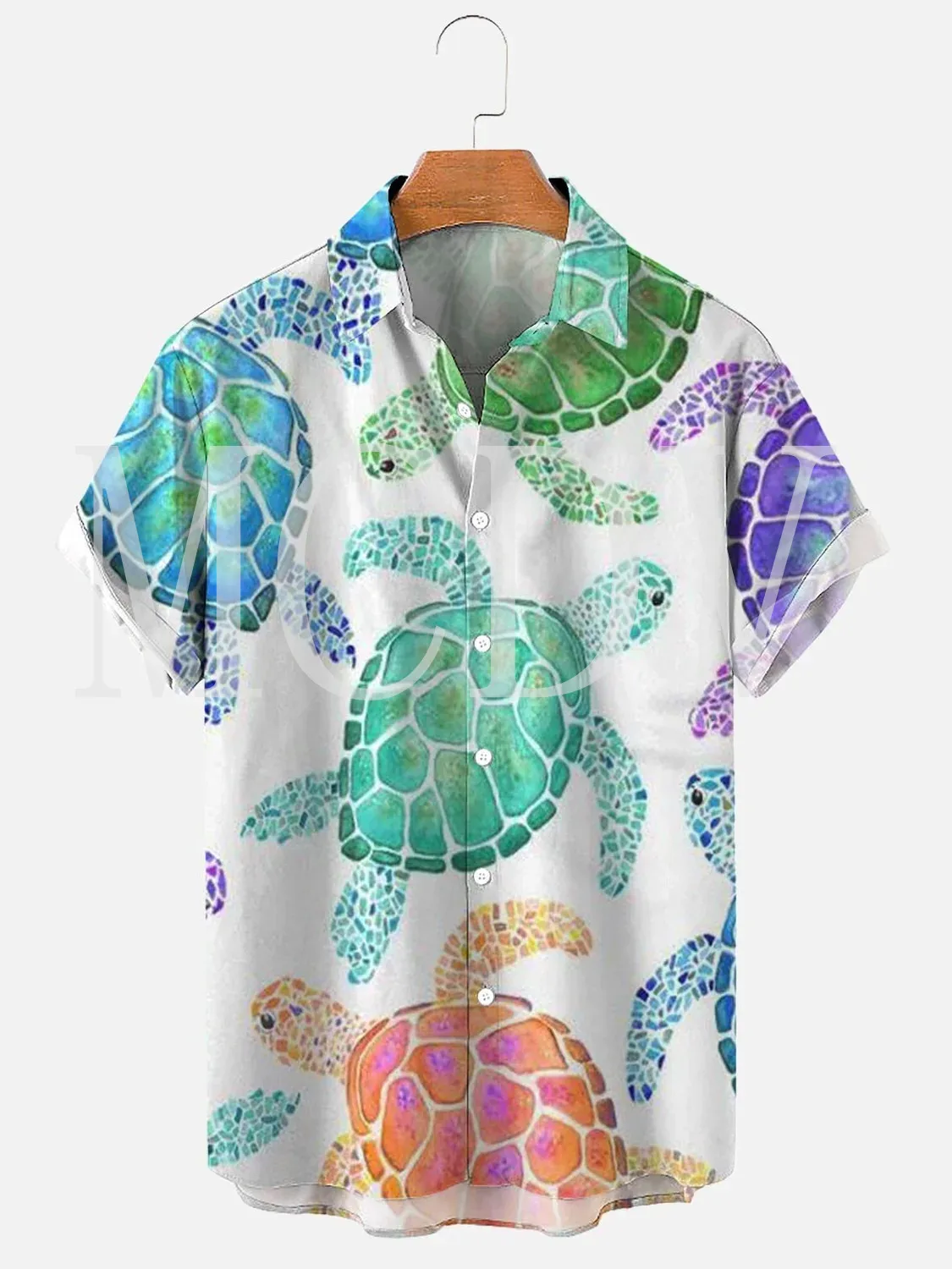Гавайская рубашка Turtle Ocean Hawaiian3D с принтом по всему телу, Мужская и Женская Повседневная Дышащая Гавайская рубашка с коротким рукавом