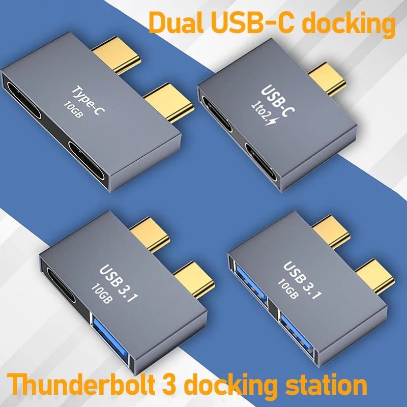 Двойной USB-C концентратор thunderbolt док-станция для ноутбука Apple MacBook Pro Air Mac аксессуары Type-C 10 Гбит/с для передачи данных PD зарядка