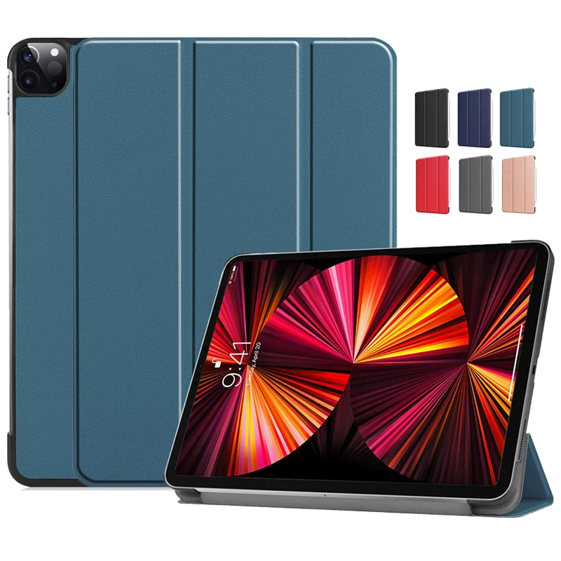 Для iPad Pro 12 9 2022 Чехол 5-го поколения с Откидной Подставкой, Жесткая Задняя крышка для ПК, Смарт-чехол-книжка для iPad Pro 11 дюймов 2022 2021 2018 Чехол