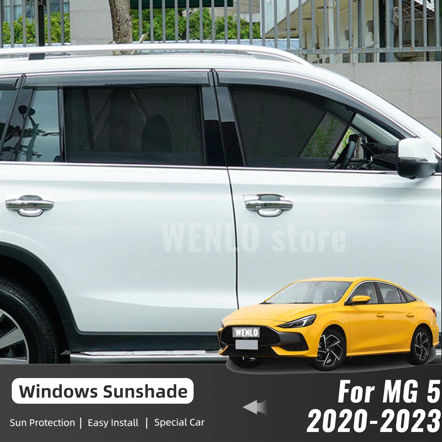Для MG 5 MG5 2020 2021 2022 2023 Магнитные автомобильные шторы на окна Солнечный солнцезащитный козырек Теневая сетка стеклянное затенение защита от солнца