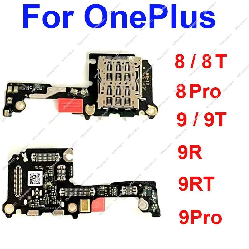 Для Oneplus One Plus 8 8Pro 8T 9 9Pro 9T 9R 9RT Лоток для sim-карт, Слот для считывания, Разъем для платы с Микрофоном, Детали платы