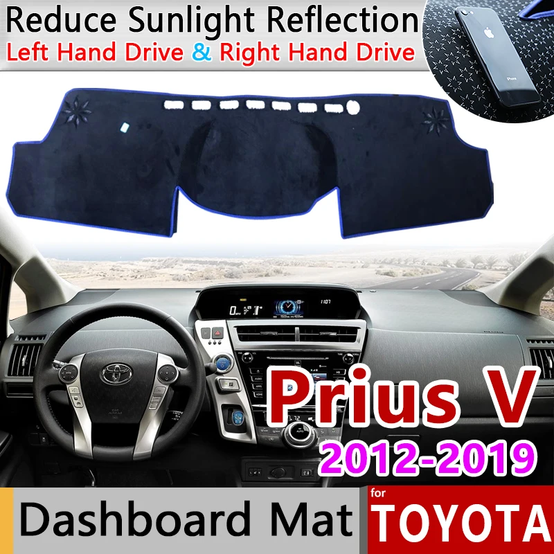 для Toyota Prius v1 Daihatsu Mebius 2012 2013 2014 2015 2016 2017 2018 2019 ZVW40 Противоскользящий Коврик для приборной панели, Аксессуары