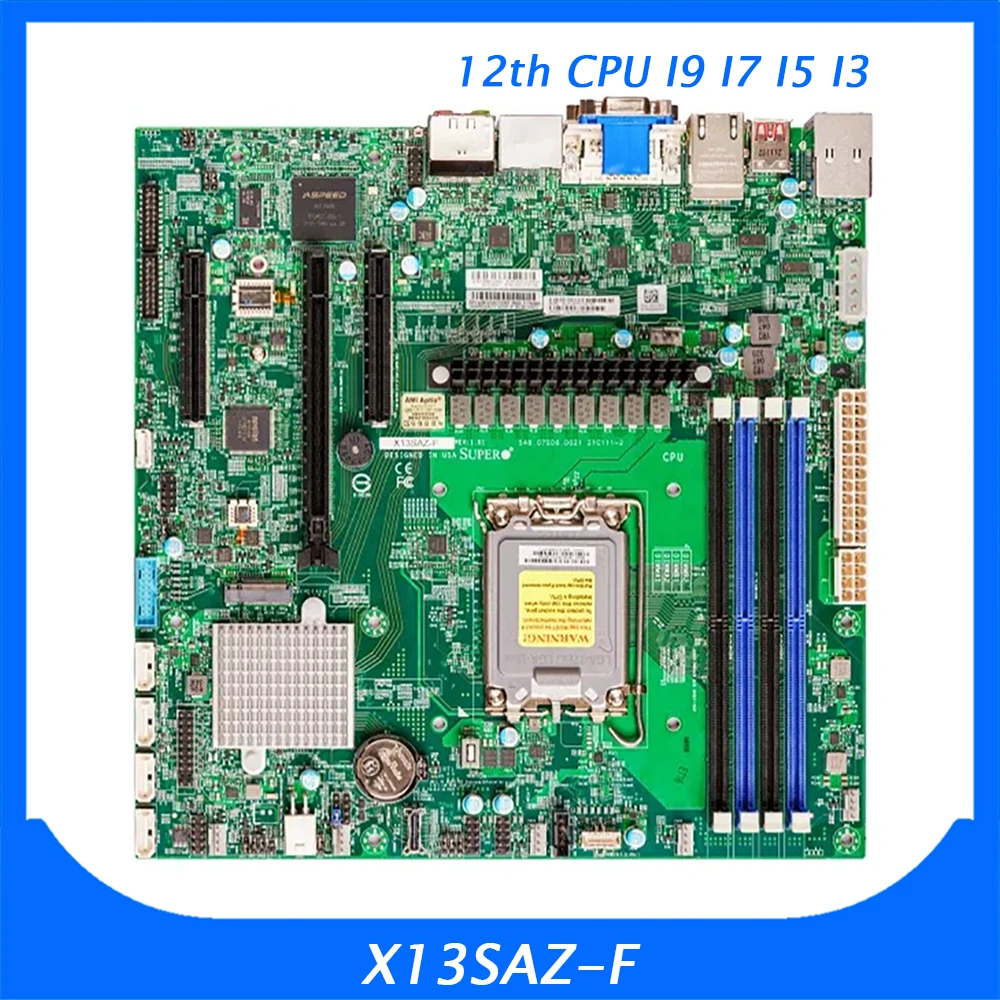 Для материнской платы Supermicro Dual NIC PCIE 5,0 M.2 DDR5 DP Поддержка HDMI I9 I7 I5 I3 X13SAZ-F