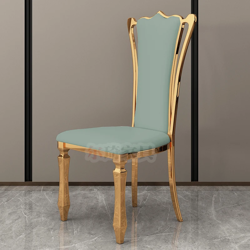 Европейские современные обеденные стулья Современная Роскошь Модные Скандинавские обеденные стулья Золотая искусственная кожа Sillas De Comedor Мебель для дома