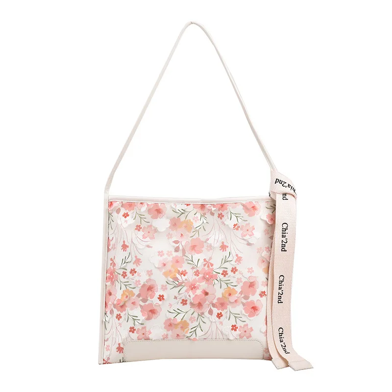 Женская сумка-тоут из холста с цветочным рисунком, Летняя сумка с растениями на плечо, Объемная сумка Большой емкости