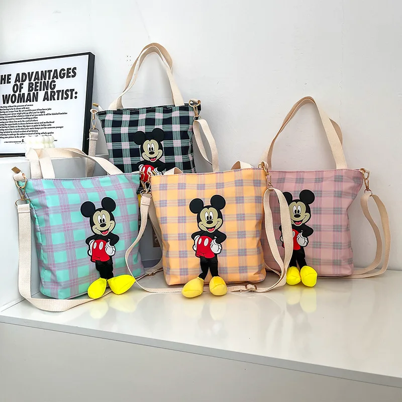Женские сумки-тоут Disney с Микки Маусом и Минни, Большая вместительная сумка-тоут, Многофункциональная сумка для покупок, сумки для школьных принадлежностей для девочек