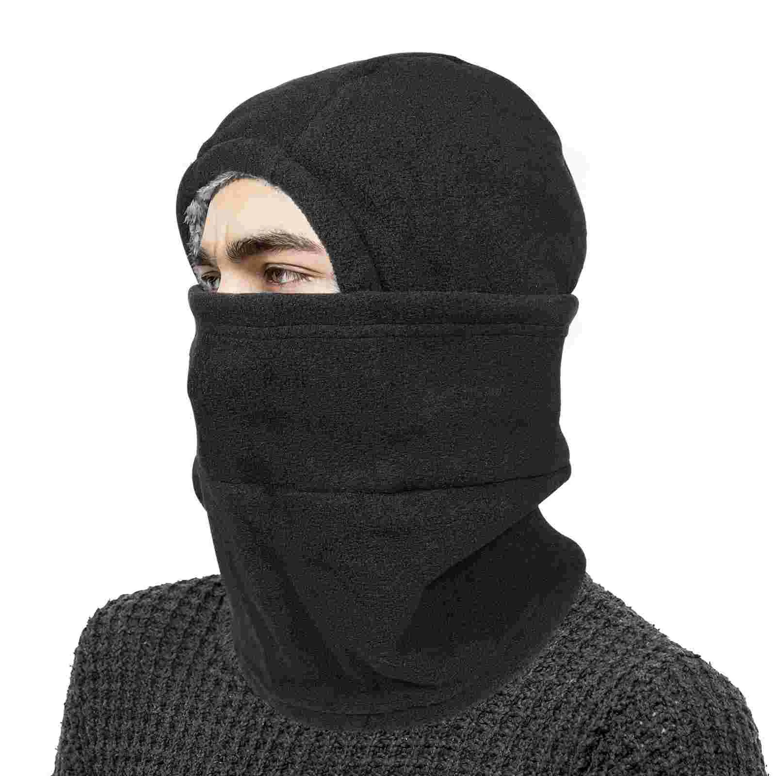 Зимняя теплая шапка, сохраняющая тепло маска для лица, унисекс, покрывающая шею, соединенный термоплюш