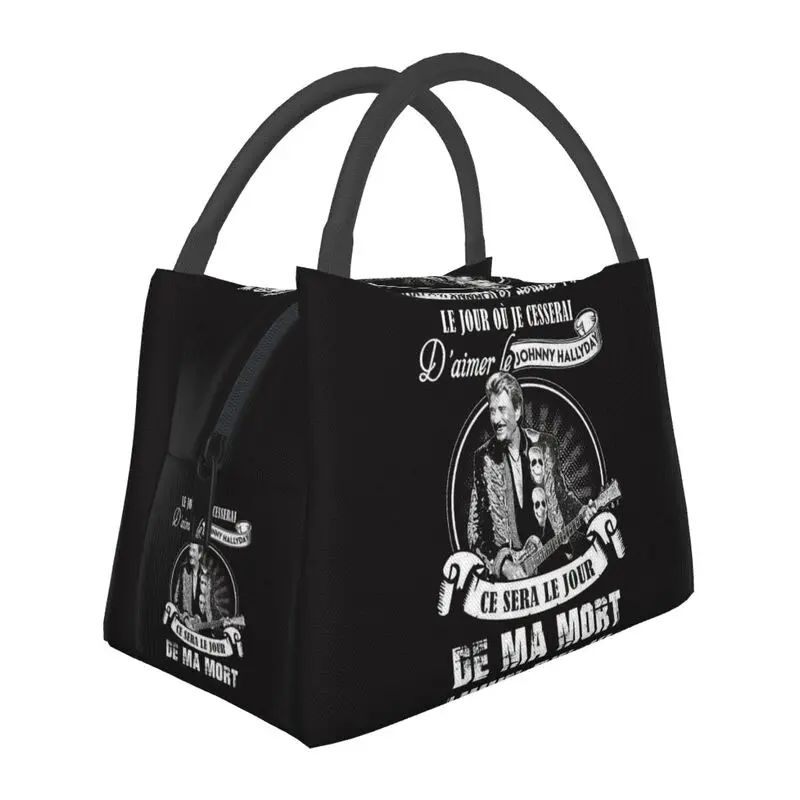 Изготовленные на заказ сумки для ланча Johnny Hallyday French Singer, Женские Теплые ланч-боксы с изоляцией, охладители для работы, Pinic или путешествий