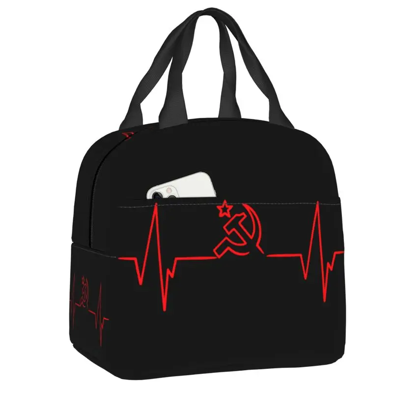 Изготовленный на заказ Heartbeat Rossia Russia CCCP Ланч-сумка для Мужчин и Женщин, кулер, Термоизолированный Ланч-контейнер для детей, сумки-тоут для пикника