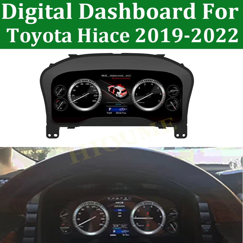 Инструмент приборной панели автомобиля для Toyota Hiace 2019-2022 ЖК-спидометр LINUX Экран дисплея комбинации приборов