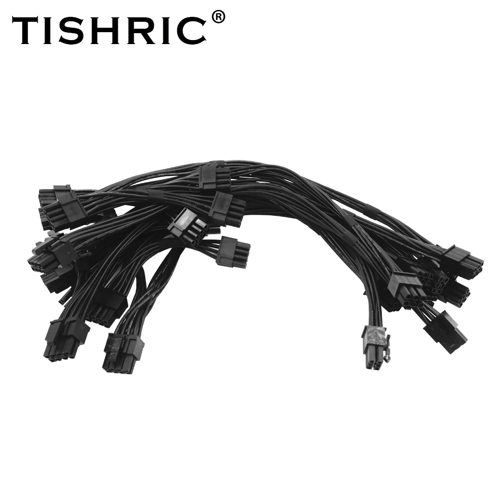 Кабель питания TISHRIC PCI-E GPU От 6Pin до двойного 8pin (6 + 2pin) Кабели питания видеокарты PCI Express для материнской платы для майнинга